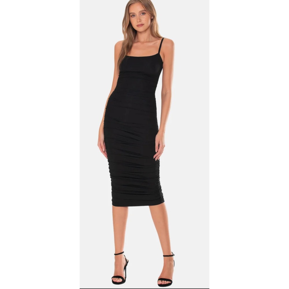 NWT OW Collection EZRA Midi Dress‎ in Black Caviar Sz XS $150
